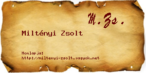 Miltényi Zsolt névjegykártya